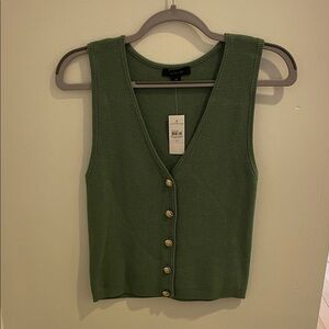 Ann Taylor Green Sleeveless Knit Top